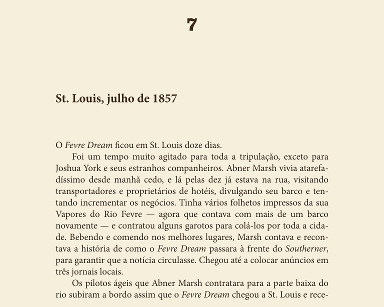 Exemplo da tipografia do eBook SONHO FEBRIL